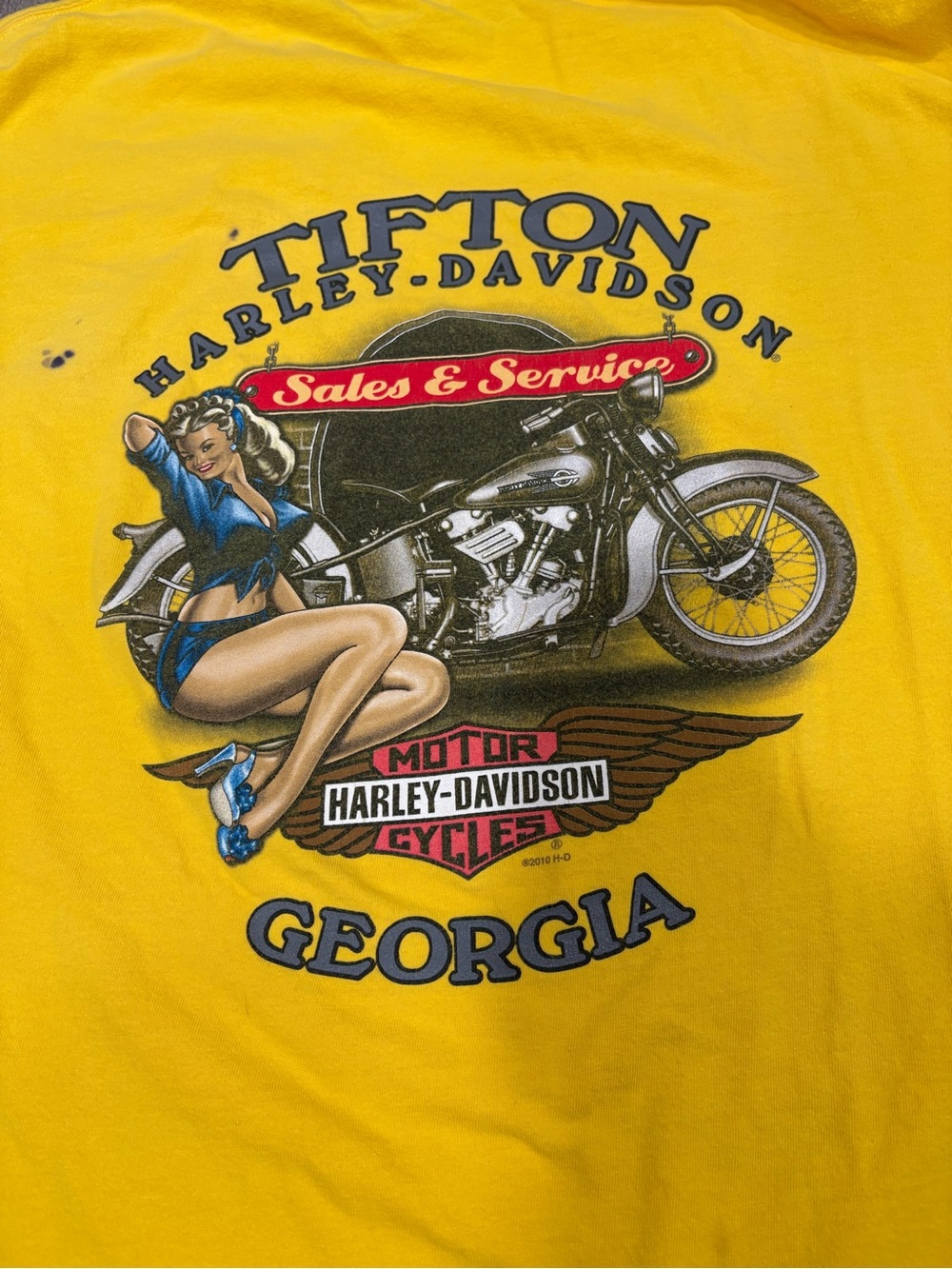 Harley-Davidson Tifton, Georgia Long Sleeve Tee Pin Up Girl Motorcycle